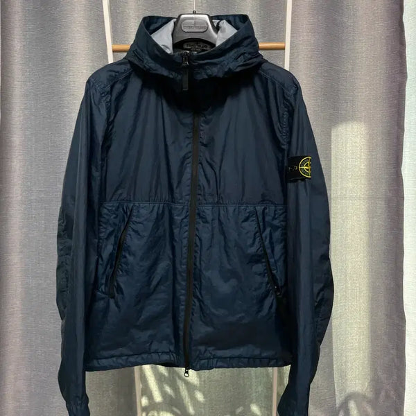 [BUNJANG] Stone Island Membrana Navy Hooded Windbreaker / [ L ] 스톤아일랜드 멤브라나 네이비 후드 바람막이