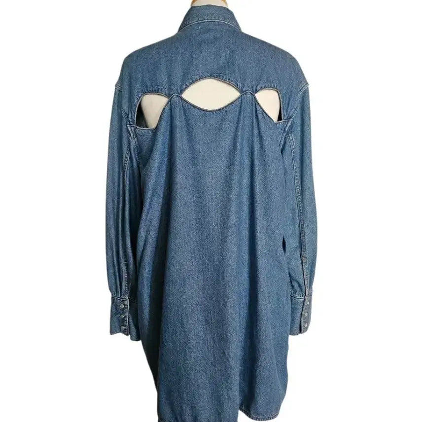 [BUNJANG] GANNI Denim Shirt Dress / 가니  데님 셔츠 원피스