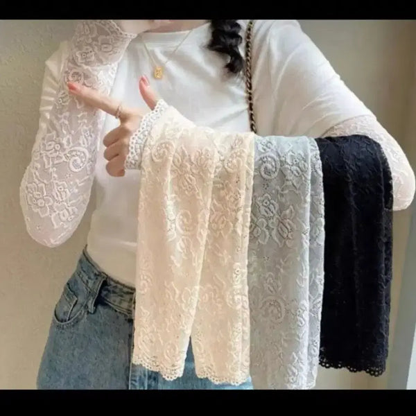 [BUNJANG] Sheer Lace Arm Warmers 5 Pairs / 시스루 레이스 팔토시 5켤레 (무료배송)
