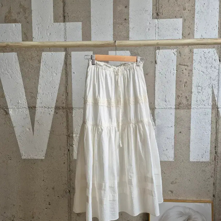 [BUNJANG] White Lace Long Skirt / 순백레이스 롱스커트
