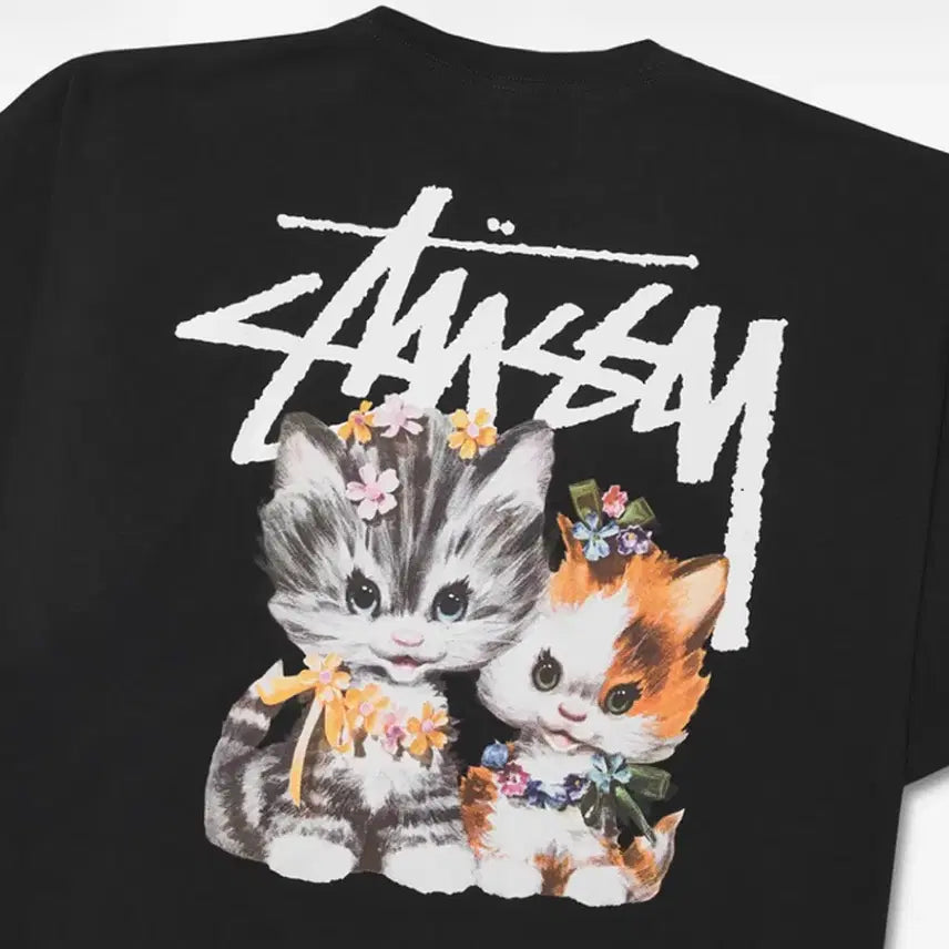 [BUNJANG] Stussy Kitten Short Sleeve T-Shirt Black / 스투시 키튼 반팔 티셔츠 블랙