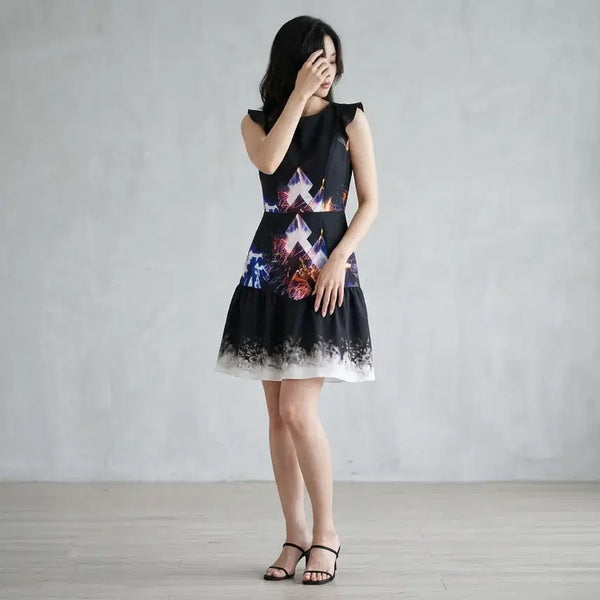 [BUNJANG] Sandro Graphic Pattern Sleeveless Dress / 산드로 그래픽 패턴 민소매 원피스 1