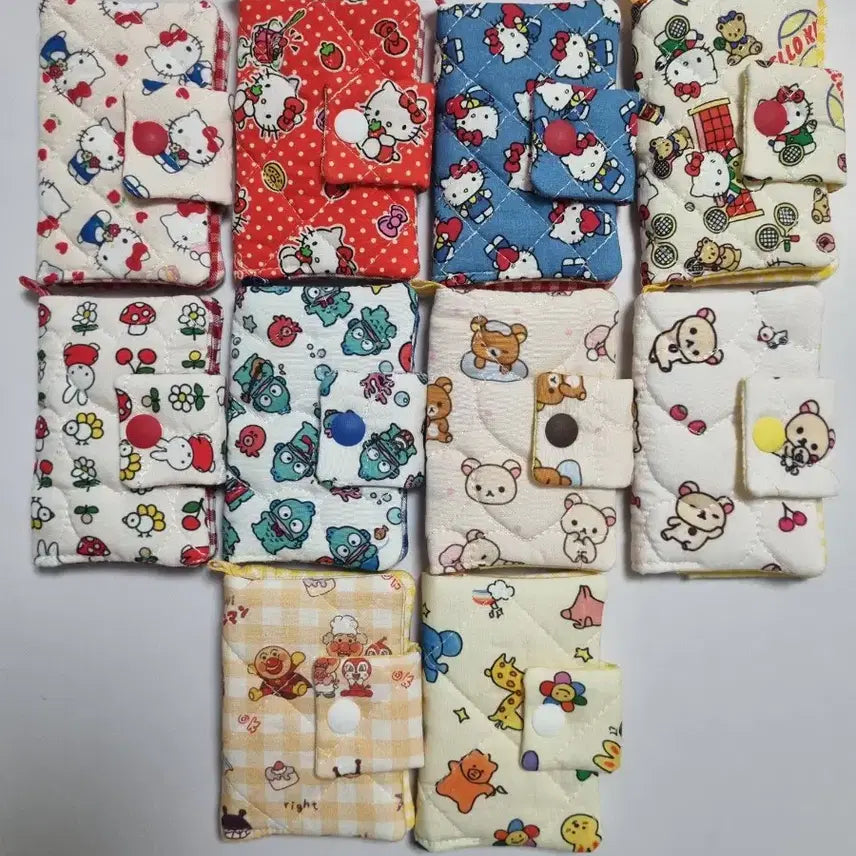 [BUNJANG] Handmade Mini Card Holder with Sanrio Characters / 핸드메이드 산리오 키티 한교동 미피 리락쿠마 호빵맨 똑딱이 미니 카드지갑