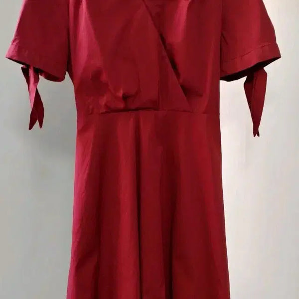 [BUNJANG] Roem Red Wrap Dress / 로엠(Roem) 레드 랩 원피스