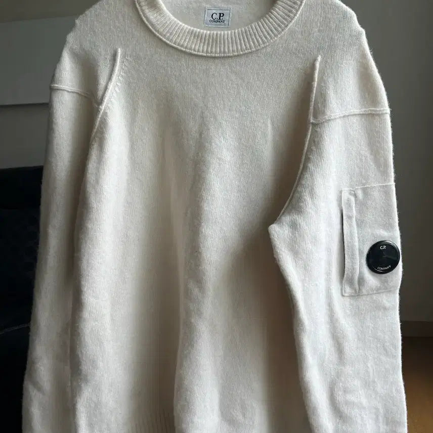 [BUNJANG] C.P. Company White Knit Sweater L / C.P. 컴퍼니 화이트 니트 스웨터 L