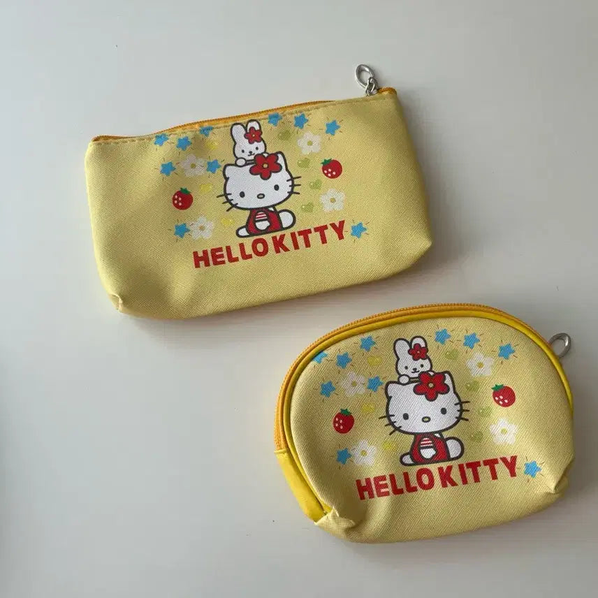 [BUNJANG] Hello Kitty Yellow Pouch Set / 헬로키티 옐로우 파우치 세트