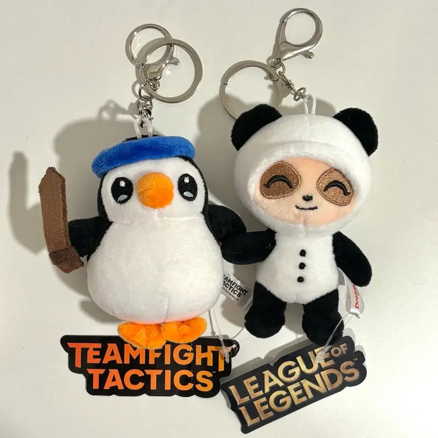 [BUNJANG] League of Legends TFT Pingu Penguin & Bee Teemo Plush Keychain Set / 리그오브레전드 tft 펭구, 판다 티모 인형 키링 세트 (새상품)