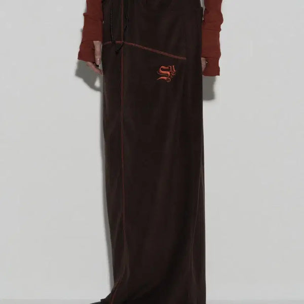 [BUNJANG] SETEXEY Terry Stitch Maxi Long Skirt / 셋업이엑스이 테리 스티치 맥시 롱스커트