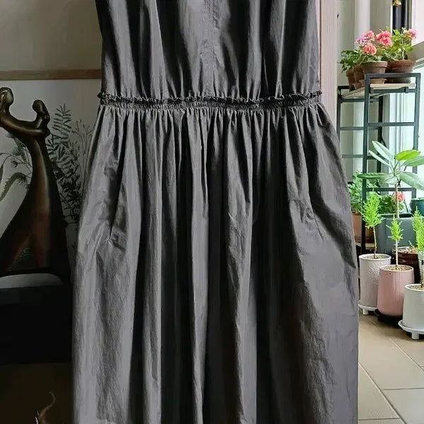 [BUNJANG] The Cashmere Long Dress Charcoal Grey / 더캐시미어 롱 원피스 차콜 그레이