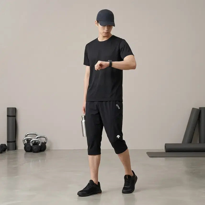 [BUNJANG] Descente Men's 7-Seam Training Pants Black / 데상트 DTR 남성 스포츠 7부 트레이닝 팬츠 38