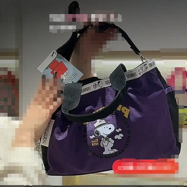 [BUNJANG] Snoopy Purple Tote Crossbody Bag / 스누피 퍼플토드크로스백