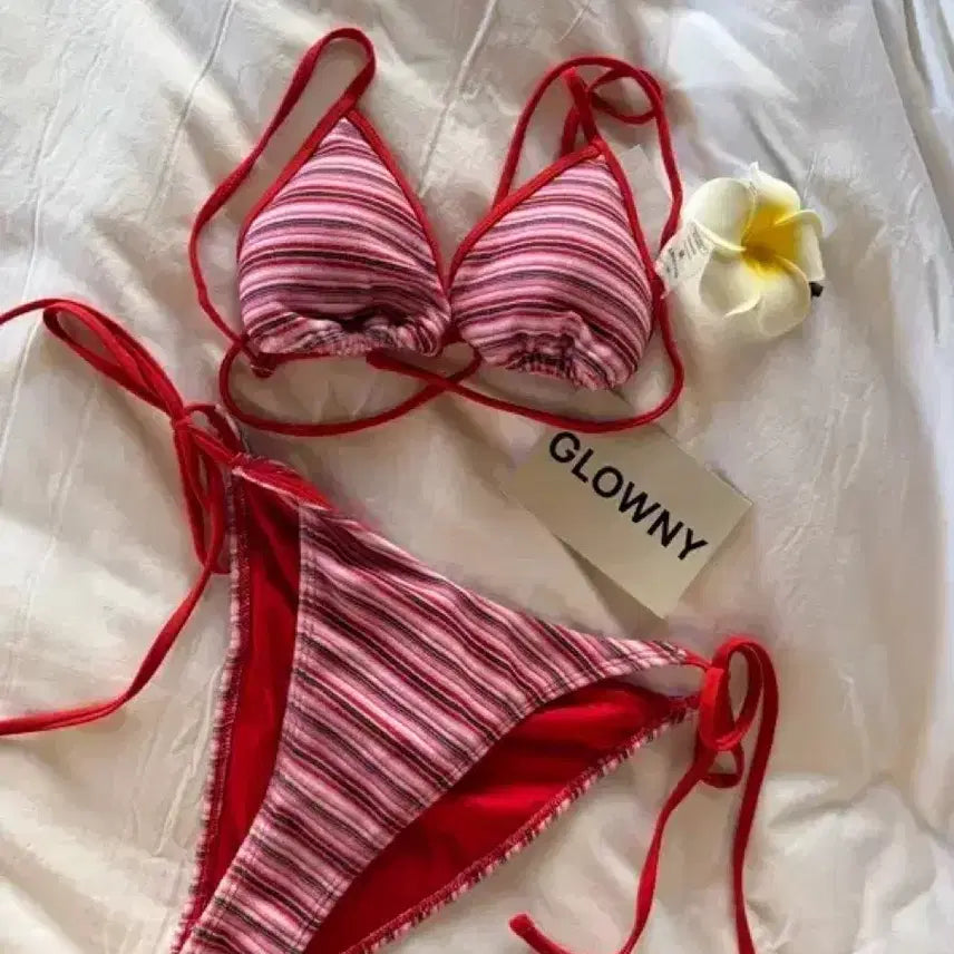 [BUNJANG] Glony Triangle Bikini Set Cherry Coke / 글로니 트라이앵글 비키니 세트