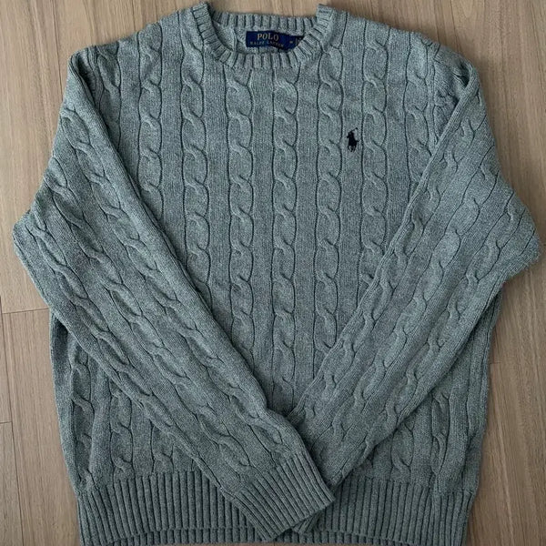 [BUNJANG] Polo Ralph Lauren Knit Sweater - Grey - M / 폴로 랄프로렌 니트 그레이