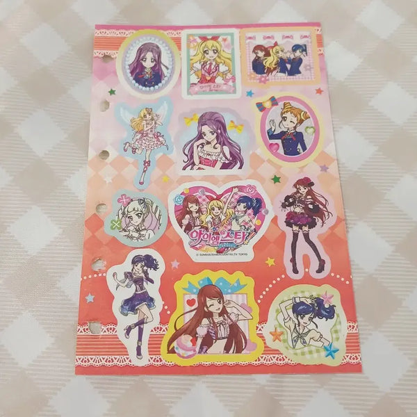 [BUNJANG] Aikatsu! Sticker Set for 6-Ring Binder Diary Pages / 아이엠스타 아이카츠 스티커 육공 6공 다이어리 속지 내지 고전문구