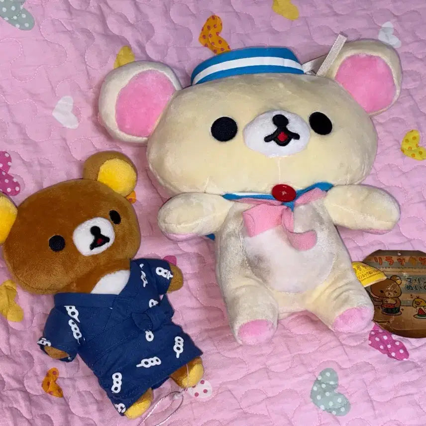 [BUNJANG] Rilakkuma Onsen Yukata & Korilakkuma Marine Plush Bundle Set / 리락쿠마 온천 & 코리락 마린 인형 두세트 일괄