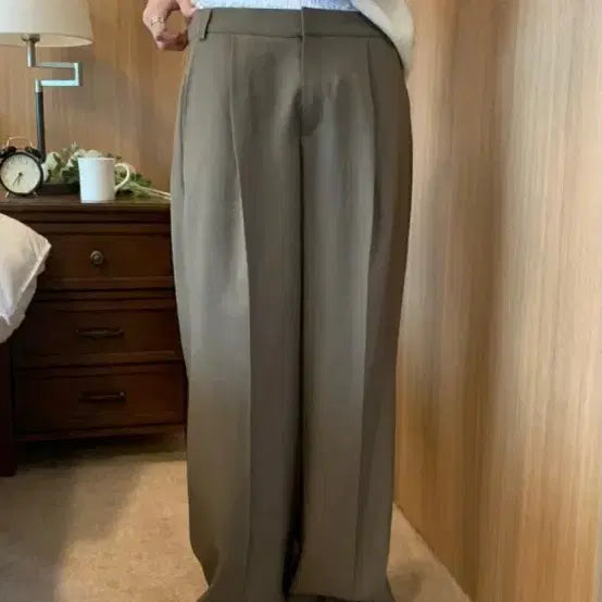 [BUNJANG] Layered Slacks (Brown, Black) / 고무줄 레이어드 슬렉스(브라운 블랙)