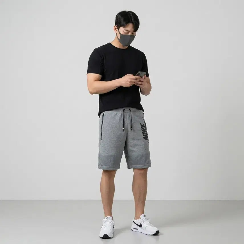 [BUNJANG] Nike Men's Big Logo Training Shorts Grey / 나이키 남성 빅로고 트레이닝 반바지 그레이 32