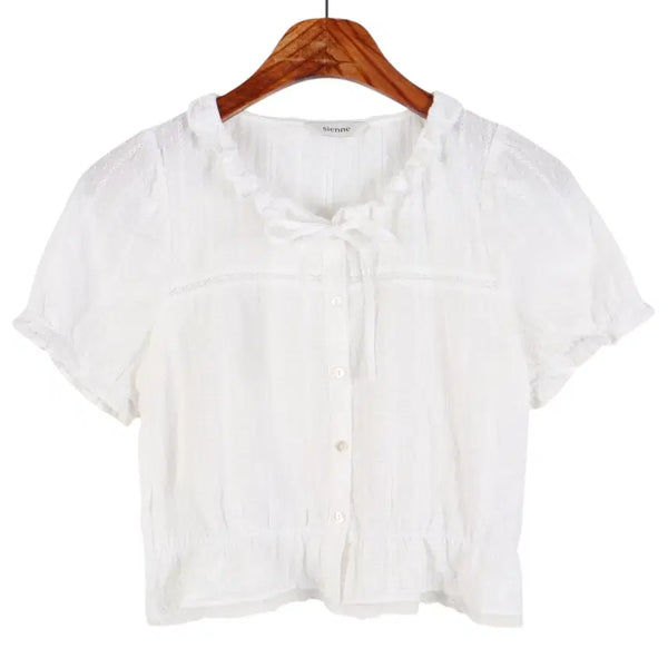 [BUNJANG] SIENNE Short Sleeve Blouse Women's M / 시엔느 SIENNE 반팔 블라우스  / k4826
