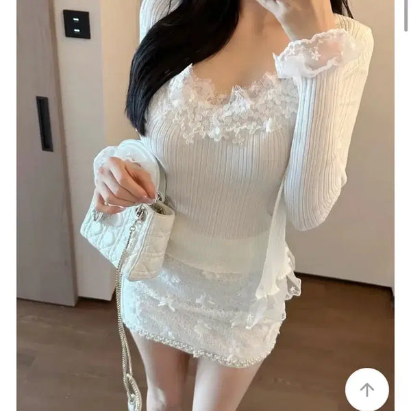 [BUNJANG] Lace Cardigan Set / 레이스가디건세트