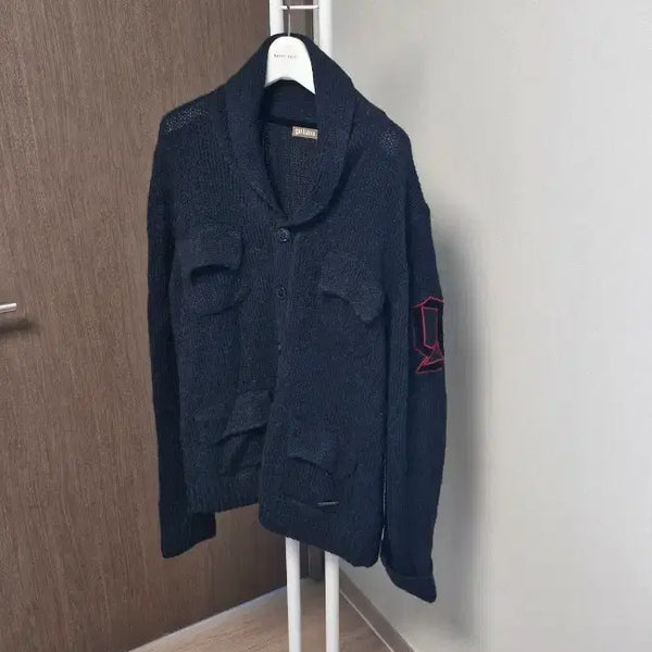 [BUNJANG] Galliano Alpaca Knit Cardigan Black M (Men's 100-105) / 갈리아노(M/남100~105)블랙 알파카 니트 가디건