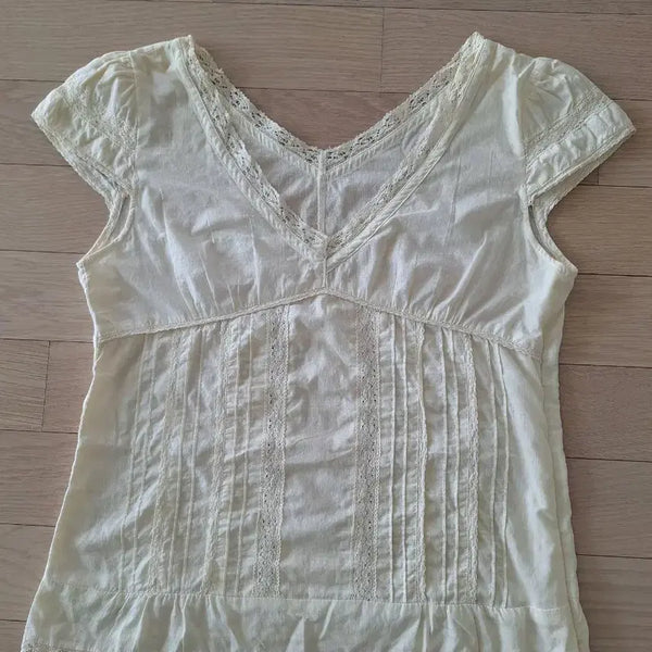 [BUNJANG] Asa Cotton Lace Sleeveless Top / 아사면 레이스 슬리브리스