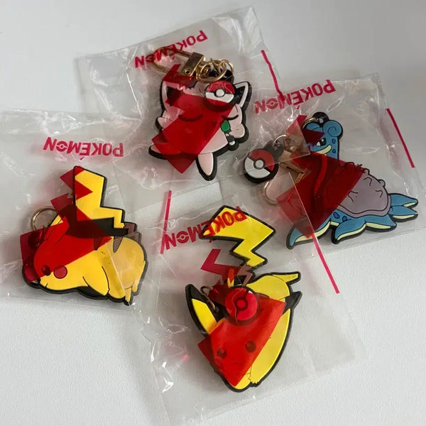 [BUNJANG] Pokemon Rubber Charm Keychain Bundle Set / 포켓몬스터 고무참 키링 4개일괄