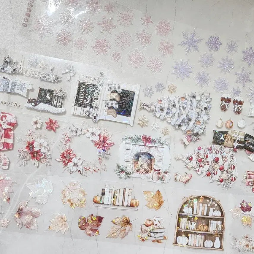 [BUNJANG] Ggongyi's Komjilak Autumn/Winter PET Washi Tape Set / 까꽁이의꼼지락 가을겨울 pet마테