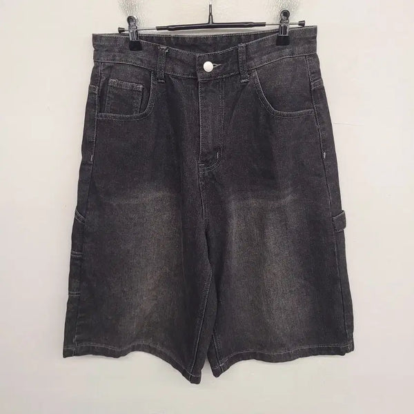 [BUNJANG] Women's Washed Denim Carpenter Shorts 28 inch / [28 inch] 여성 워싱 데님 카펜터 팬츠 반바지