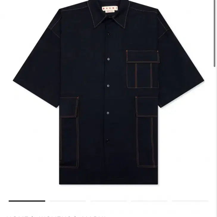 [BUNJANG] Marni Navy Pocket Short Sleeve Shirt / 마르니 네이비 포켓 반팔 셔츠