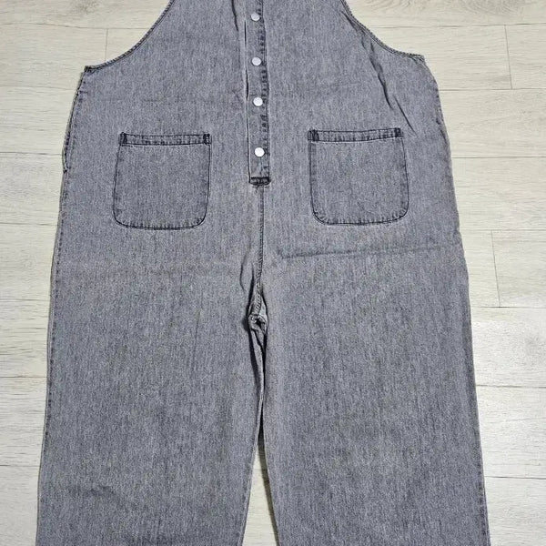 [BUNJANG] Grey Denim Overalls Jumpsuit / 그레이 데님 멜빵바지 점프수트