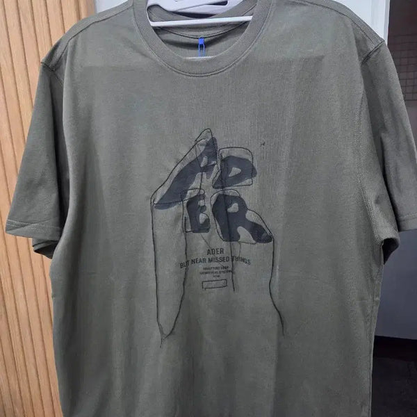 [BUNJANG] Ader Error Printed T-Shirt Khaki / 아더에러 프린팅 티셔츠 카키