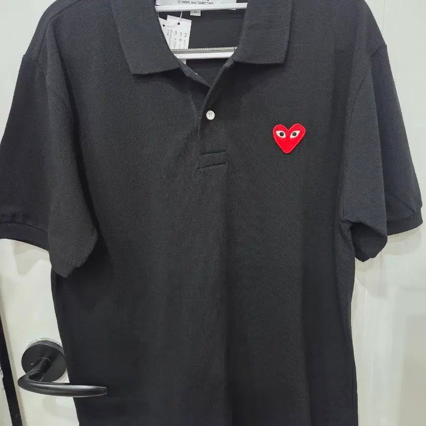 [BUNJANG] Comme des Garçons Play Black Short Sleeve Polo T-Shirt / 꼼데가르송 플레이 블랙 반팔 폴로티
