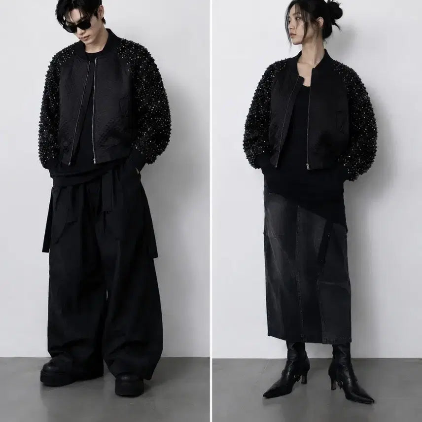 [BUNJANG] Season Y Avant-garde Studded Black Blouson Jacket / Season Y 아방가르드 스터드 블랙 블루종