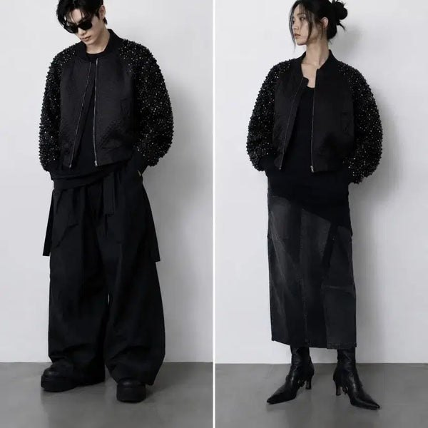 [BUNJANG] Season Y Avant-garde Studded Black Blouson Jacket / Season Y 아방가르드 스터드 블랙 블루종