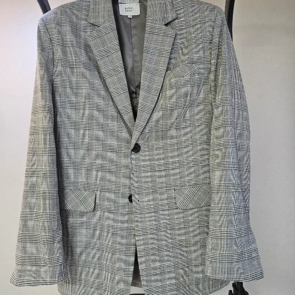 [BUNJANG] Button Seoul Checkered Jacket / 버튼서울 체크무늬 자켓