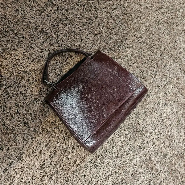 [BUNJANG] Intrend Italian Handmade Glossy Leather Tote Bag / 인트랜드 이태리 핸드메이드 글로시 유광 레더 토트백