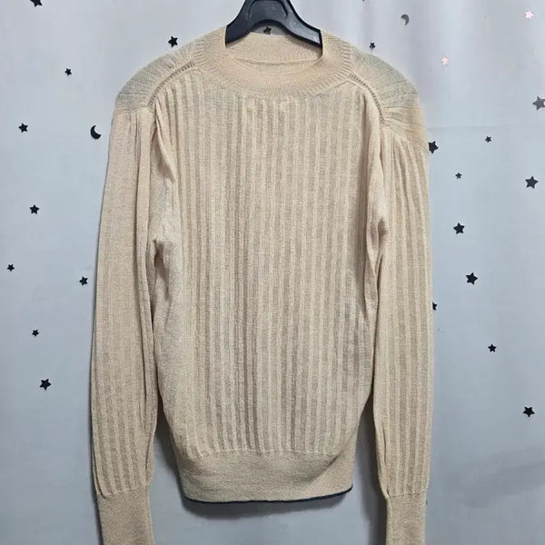 [BUNJANG] Hansome Ivory Ribbed Knit Long Sleeve T-Shirt / 한섬 아이보리 골지 니트 긴팔 티셔츠 90_10