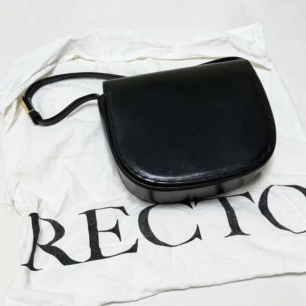 [BUNJANG] Recto RC Signature Leather Medium Bag Black / 렉토 Rc 시그니처 레더 미디움백 블랙