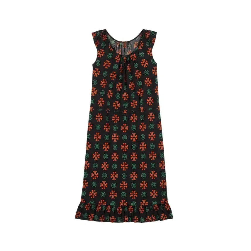 [BUNJANG] Simple Cross Pattern Sleeveless Dress BK / 여성S / 심플리 십자가패턴 민소매 원피스BK 12-9