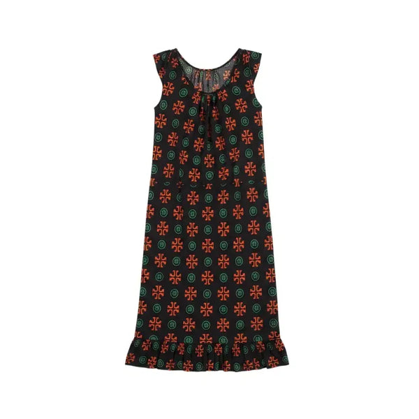[BUNJANG] Simple Cross Pattern Sleeveless Dress BK / 여성S / 심플리 십자가패턴 민소매 원피스BK 12-9