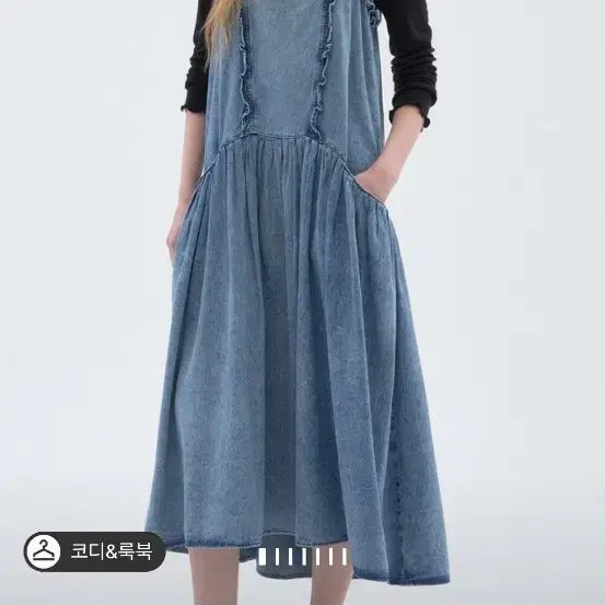 [BUNJANG] Ozcece Ruffle Denim Bustier Dress / 오즈세컨 신상 러플 데님 뷔스티에 원피스 55