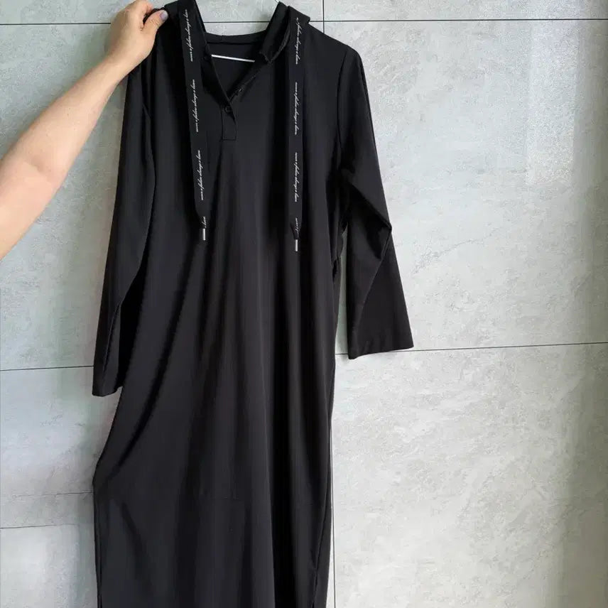 [BUNJANG] Black Hooded Long Dress / 후드 롱 원피스 블랙