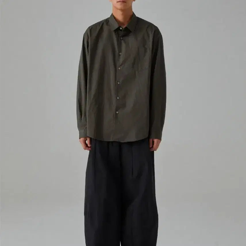 [BUNJANG] LEHVAU Tenté Cozy Vintage Cotton Satin Shirt Olive M / 새상품) 르아브 텐테 코지 빈티지 코튼 새틴 셔츠 올리브 M사이즈