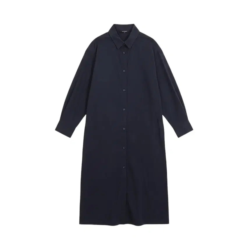 [BUNJANG] Mila Basic Long Sleeve Shirt Dress Navy / 여성55 / 밀라 베이직 긴팔 셔츠원피스NV 12-12