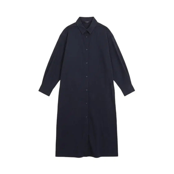 [BUNJANG] Mila Basic Long Sleeve Shirt Dress Navy / 여성55 / 밀라 베이직 긴팔 셔츠원피스NV 12-12