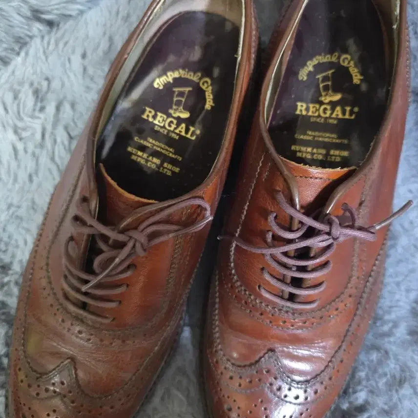 [BUNJANG] Regal Brown Wingtip Leather Shoes (Size 260) / 260)리갈 브라운 윙팁 가죽구두. 20만. 상태좋아요 남자신발