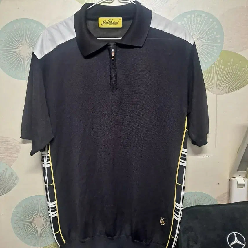 [BUNJANG] Jack Nicklaus Men's Half-Zip Polo Short Sleeve T-Shirt Black Size 100 / 잭니클라우스 반집업 폴로 반팔 티셔츠