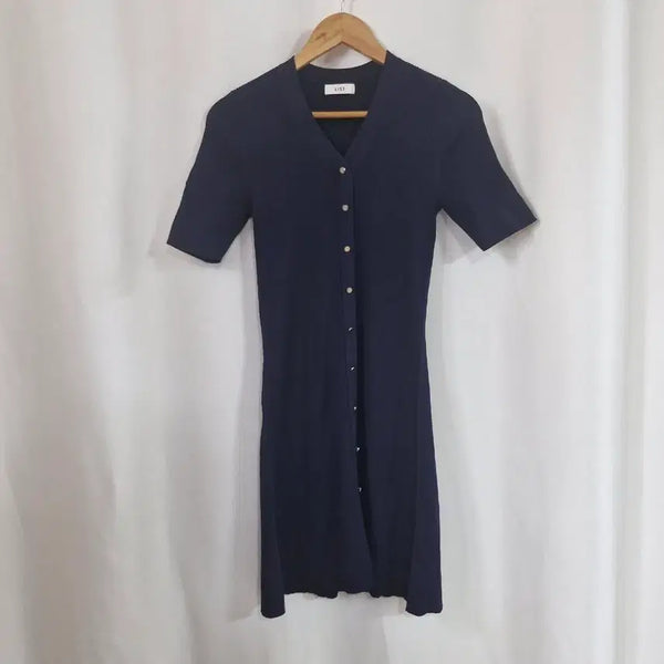 [BUNJANG] List Navy Knit Dress / 리스트 네이비 니트 원피스
