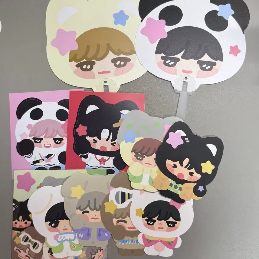 [BUNJANG] NCT WISH Yushi Sakuya Double-Sided Fan & Large Carrier Sticker Bundle Set / 엔시티 위시 다님 양면 부채 & 대형 캐리어 스티커 양도 유우시 사쿠야