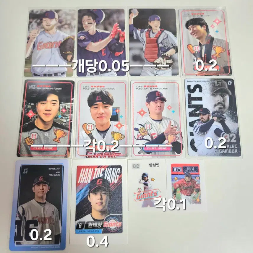 [BUNJANG] Lotte Giants Photocard, Keyring, and Sticker Set / 롯데자이언츠 포카,키링,띠부씰 양도